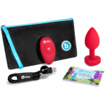 B Vibe Vibrating Heart Shaped Jewel Plug M/L Red - Image 2