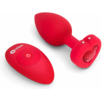 B Vibe Vibrating Heart Shaped Jewel Plug M/L Red - Image 3