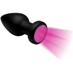 Booty Sparks Silicone Vibrating LED Anal Plug Small Black