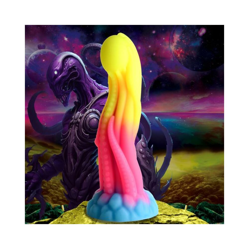 848518054036_1 Tenta-glow Glow-in-the-dark Silicone Dildo - Image 1