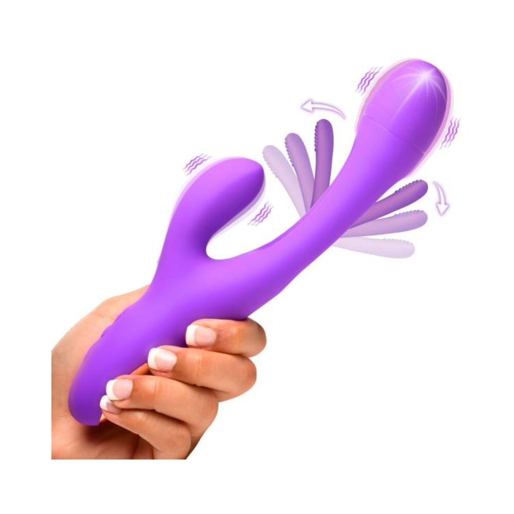 848518054661_1 Tri Flick Silcione Flicking Rabbit Vibrator - Image 1