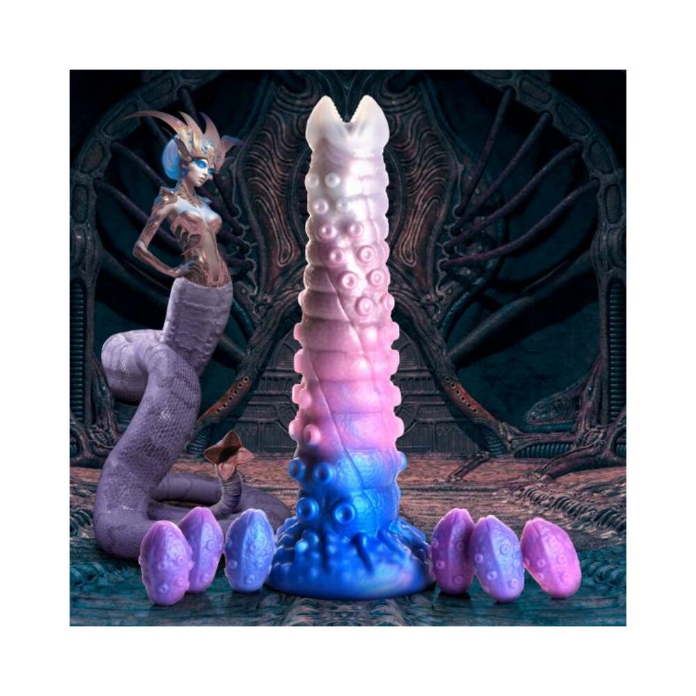 848518055255_1 Tenta-queen Ovipositor Silicone Dildo With Eggs - Image 1