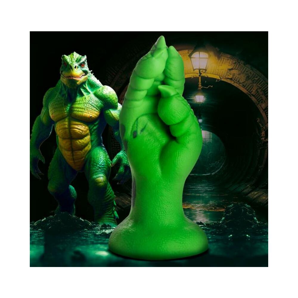 848518055576_1 Raptor Claw Fisting Silicone Dildo - Green - Image 1