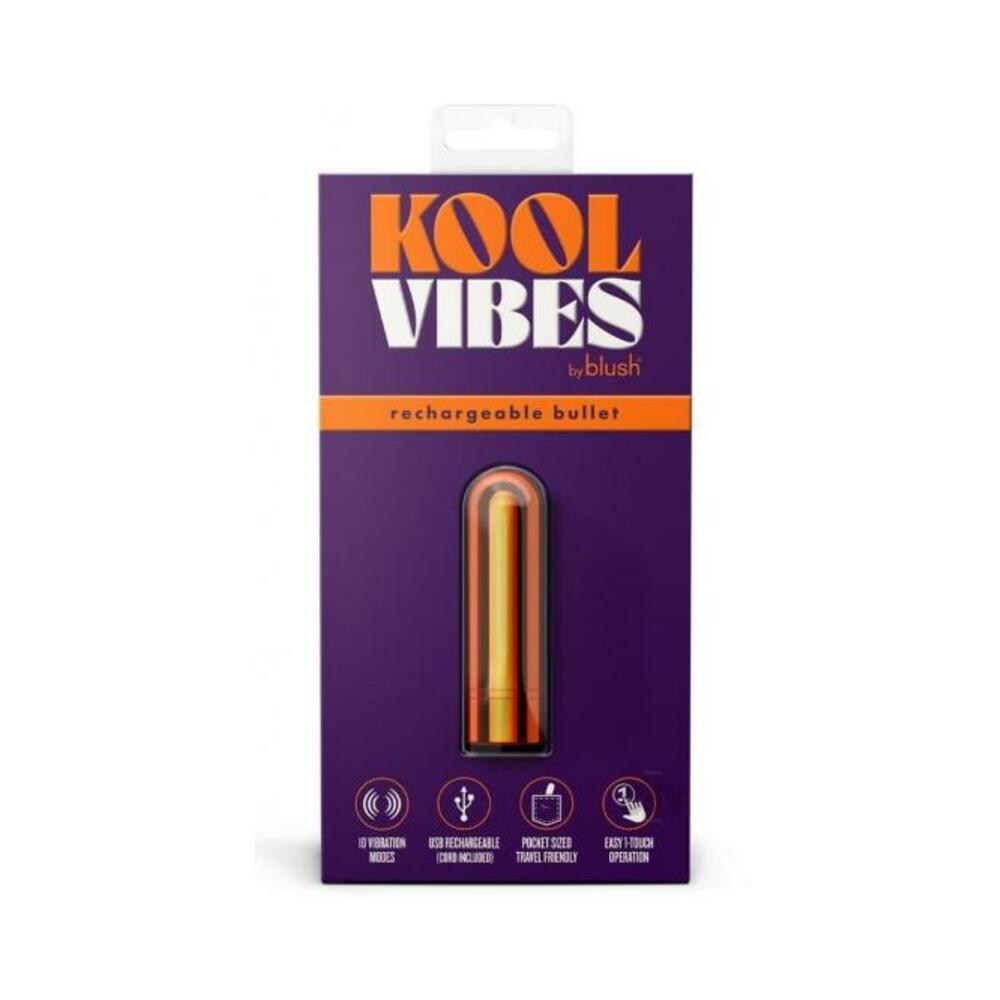 850002870510_1 Kool Vibes Rechargeable Mini Bullet Tangerine - Image 1