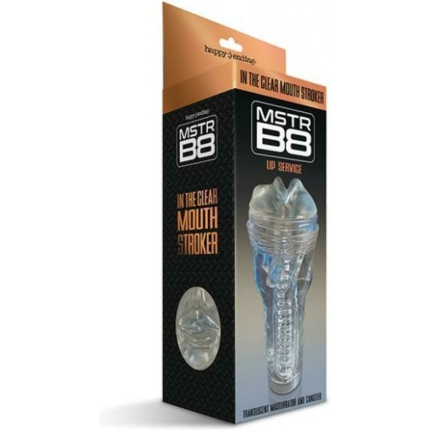 Happy Endings Mstr B8 In The Clear Mouth Stroker Lip Service Canister