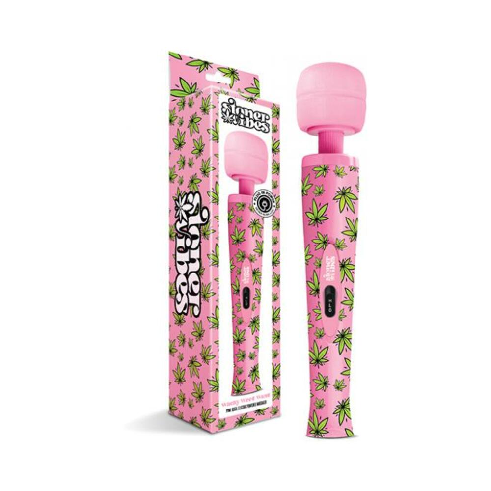 850010096780_1 Stoner Vibes Wacky Weed Wand Massager Pink Kush - Image 1