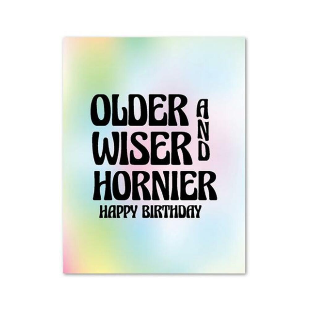 850059990193_1 Older, Wiser, & Hornier Birthday Greeting Card - Image 1