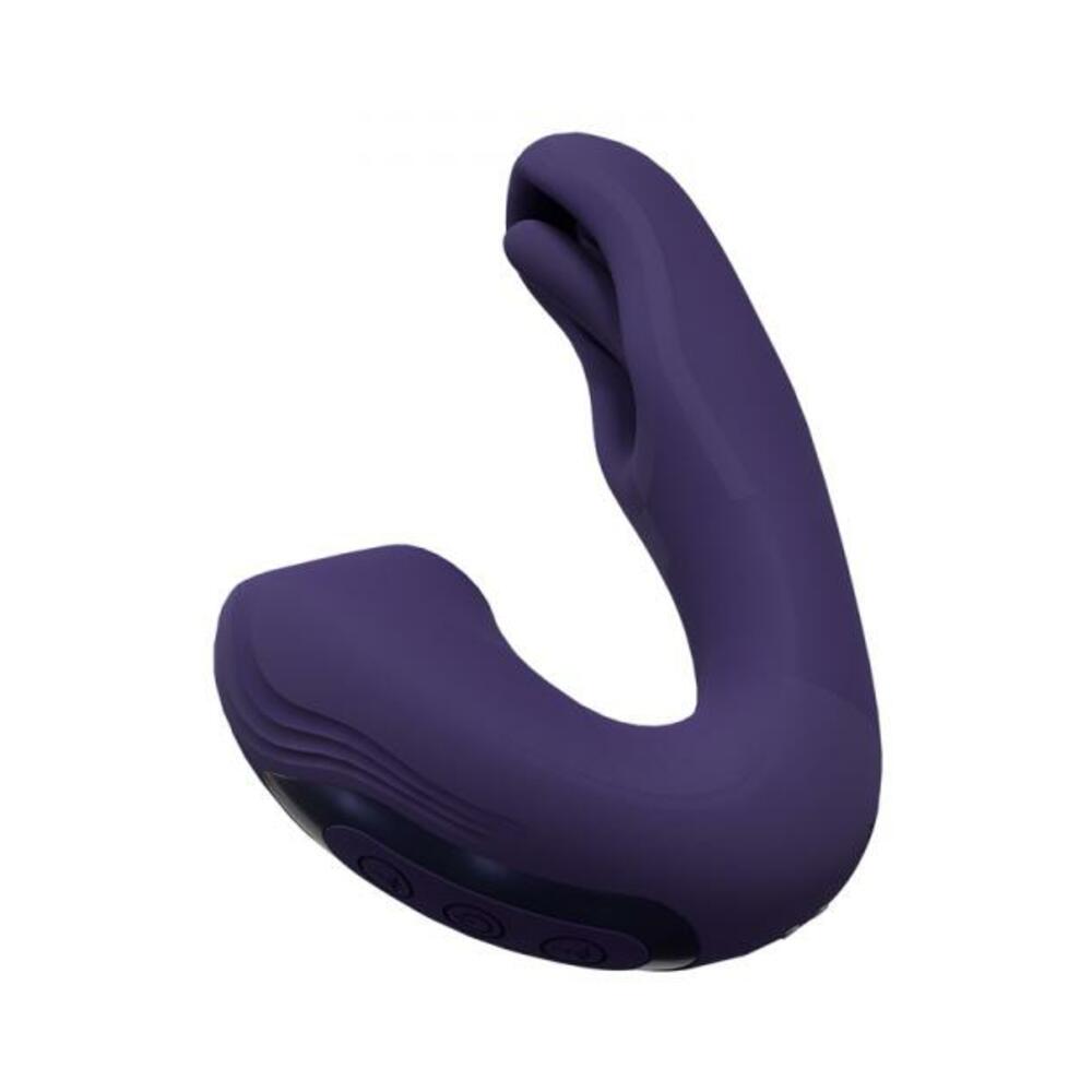 8714273051813_1 Vive Yuna Rechargeable Dual Motor Airwave Vibrator With Innovative G-spot Flapping Stimulator Purple - Image 1
