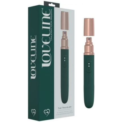 Loveline The Traveler 10 Speed Travel Vibe Silicone Rechargeable Waterproof Forest Green