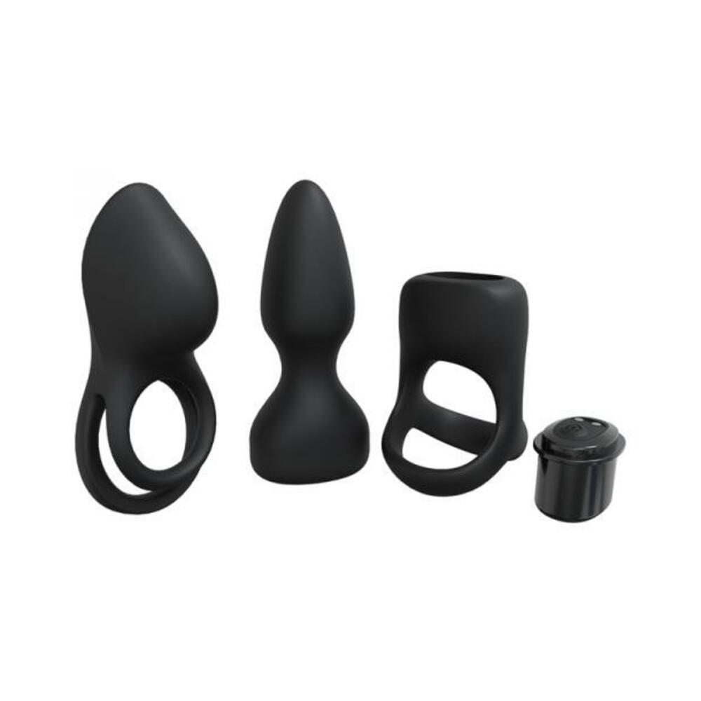 8714273052568_1 Loveline Pleasure Kit 10 Speed Silicone Rechargeable Waterproof Black - Image 1