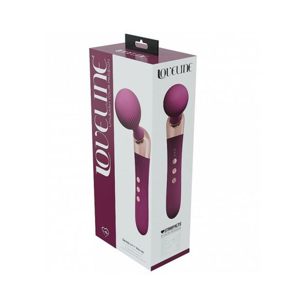 8714273054753_1 Loveline Serenity Wand Silicone Rechargeable Splashproof Burgundy - Image 1