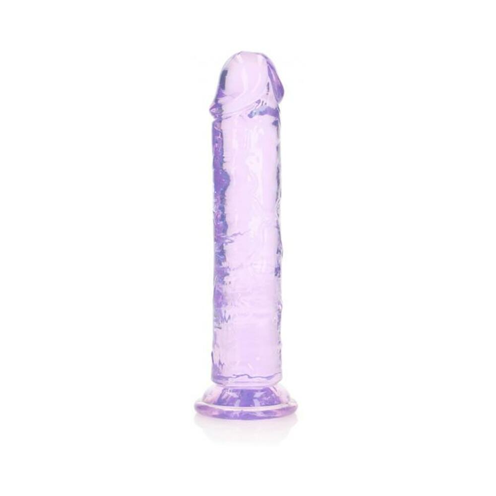 8714273520470_1 Realrock Crystal Clear Straight 8 In. Dildo Without Balls Purple - Image 1