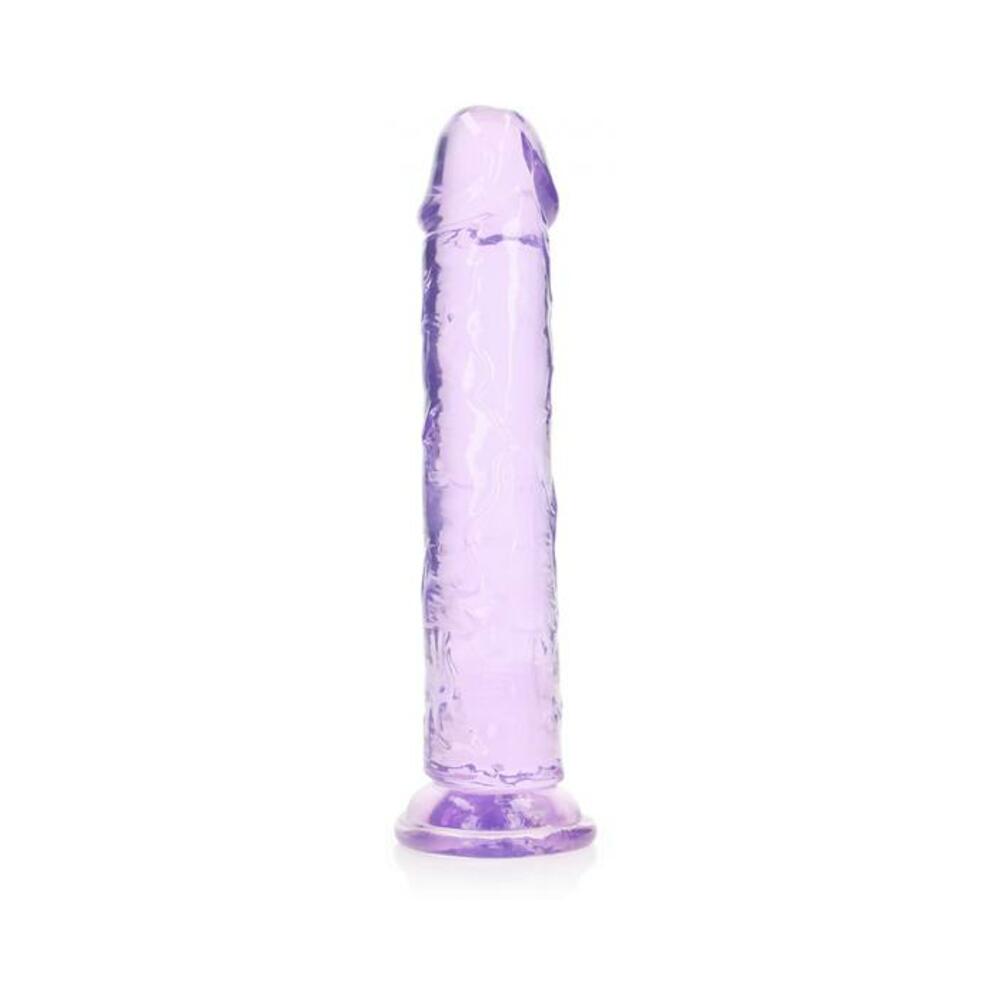 8714273520524_1 Realrock Crystal Clear Straight 9 In. Dildo Without Balls Purple - Image 1