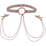 Sex & Mischief Peaches 'n CreaMe Collar with Nipple Clamps