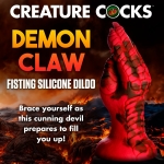 Demon Claw Fisting Silicone Dildo - Red - Image 2