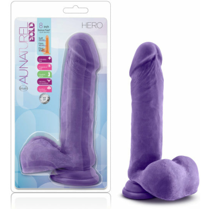 Blush Au Natural Bold Hero 8 Dildo - Purple