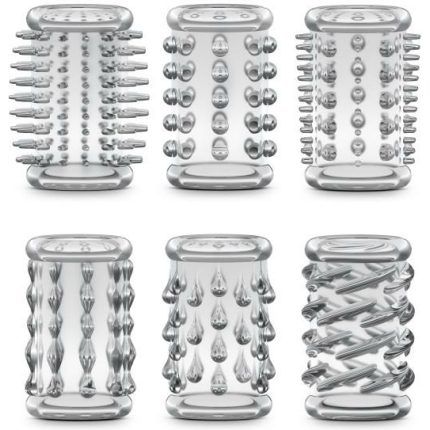 Stay Hard Cock Sleeve Kit Clear 6 Pack