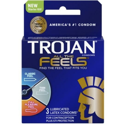 Trojan All The Feels Condoms - Pack Of 3