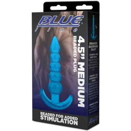 Blue Line Medium Beaded Plug 4.5 Blu