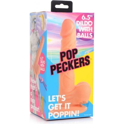 Pop Peckers Dildo W/balls 6.5 Light