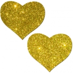 Pastease Gold Glitter Heart Pasties O/S