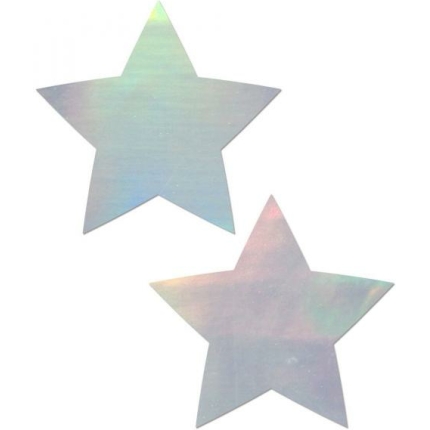 Pastease Holographic Star Silver Pasties O/S