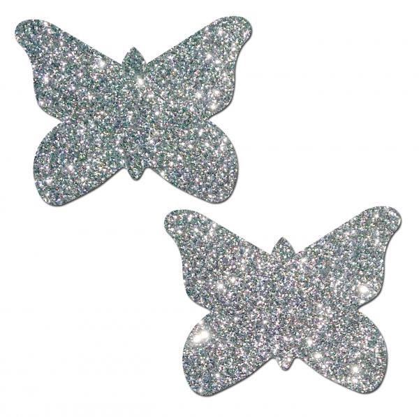 CNVELD-8284-64_2 Pastease Silver Glitter Butterfly O/S - Image 1