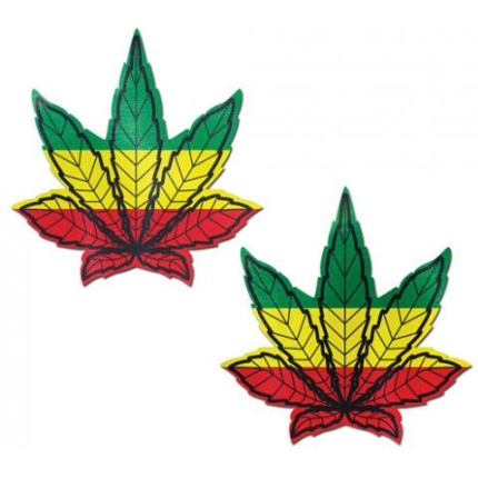Pastease Marijuana Leaf Rasta Weed Pasties O/S