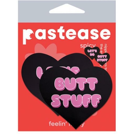 Pastease Premium Heart Let's Do Butt Stuff - Black/pink O/s