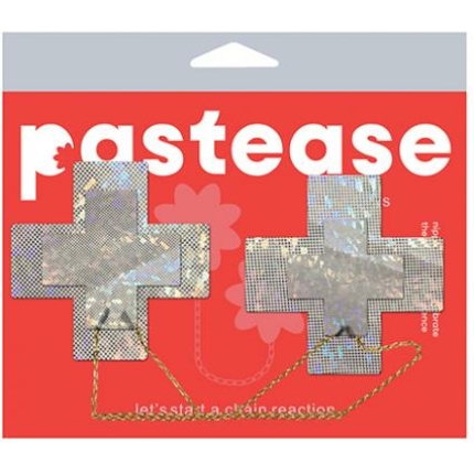 Pastease Chains Disco Cross - White O/s