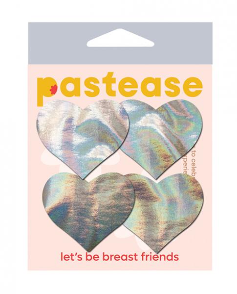 CNVELD-8370-PETHRTHOLSL6439248c1c6de Pastease Premium Petites Holographic Heart - Silver O/s Pack Of 2 Pair - Image 1