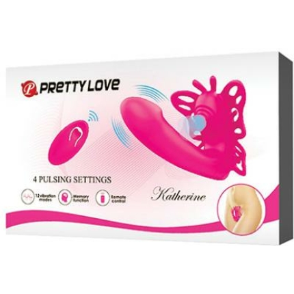 Pretty Love Katherine Wearable Butterfly Vibrator - Fuchsia