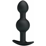 Pretty Love 4.05 inches Silicone Anal Plug with Ball Black