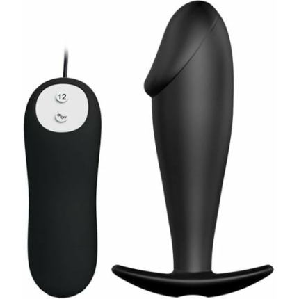 Pretty Love Vibrating Penis Shaped Butt Plug Black