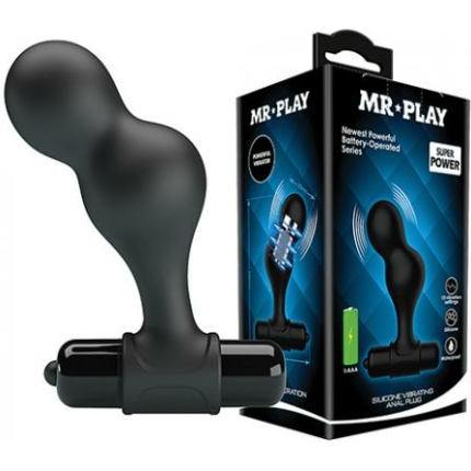 Mr. Play Silicone Anal Vibro Plug - Black