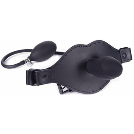 Spartacus Inflatable Dildo Gag With Hand Pump Black O/S