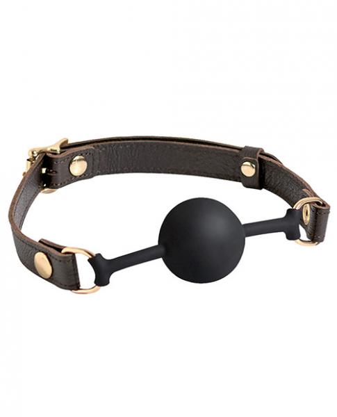 CNVELD-BSPL-08N545cc57a24e55ef Spartacus Silicone Ball Gag - Brown Leather Strap 43mm Ball - Image 1