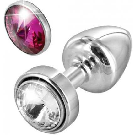 Bling Diogol Anni Butt Plug Magnetic Stone Clear Red
