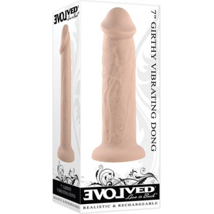 Evolved 7" Girthy Vibrating Dong - Light