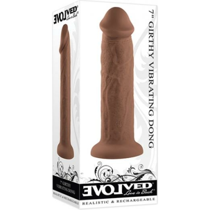 Evolved 7" Girthy Vibrating Dong - Dark