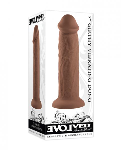 CNVELD-EN-RD-274163de3af91200a Evolved 7" Girthy Vibrating Dong - Dark - Image 1