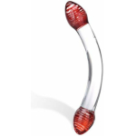 Red Head Glass Double Dildo