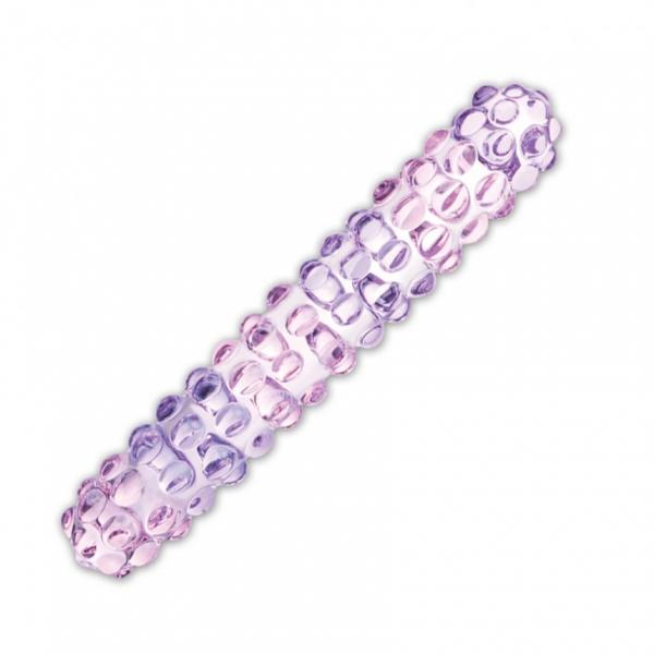 CNVELD-GLAS-94_2 Purple Rose Nubby Glass Dildo - Image 1