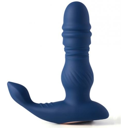Jaden Thrusting Prostate Massager Vibrating Butt Plug Anal Sex Toy - Blue