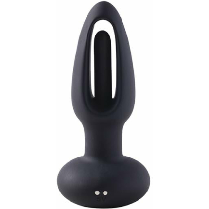 Snuggy Flapping Anal Plug Vibrator- Black