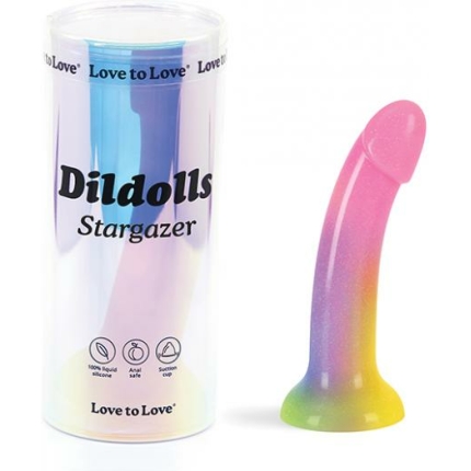 Love To Love Silicone Dildolls Stargazer - Gradient Rainbow W/glitter