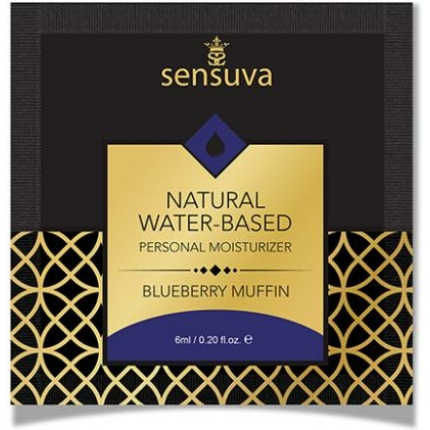 Sensuva Natural Water Based Personal Moisturizer Single Use Packet  - 6 Ml Blueberry Muffin