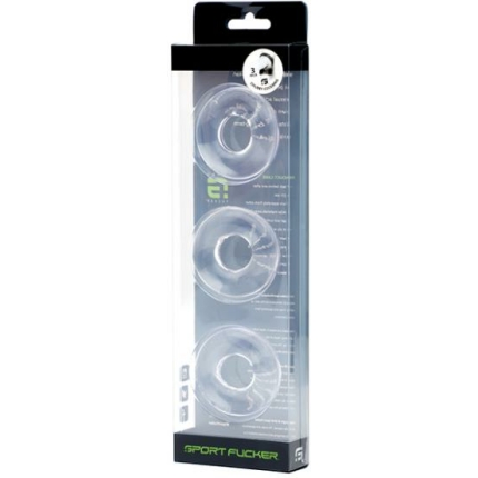 Sport Fucker Chubby Cockring Pack Of 3 - Clear
