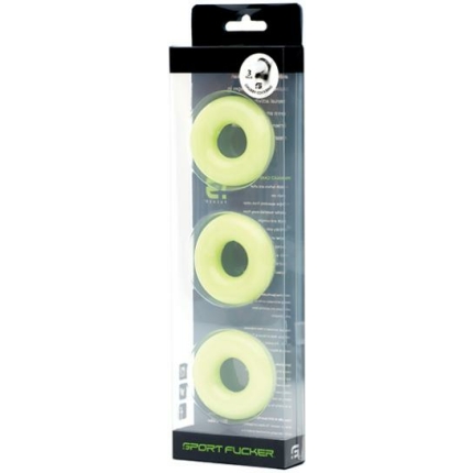 Sport Fucker Chubby Cockring Pack Of 3 - Glow