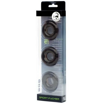 Sport Fucker Chubby Cockring Pack Of 3 - Smoke